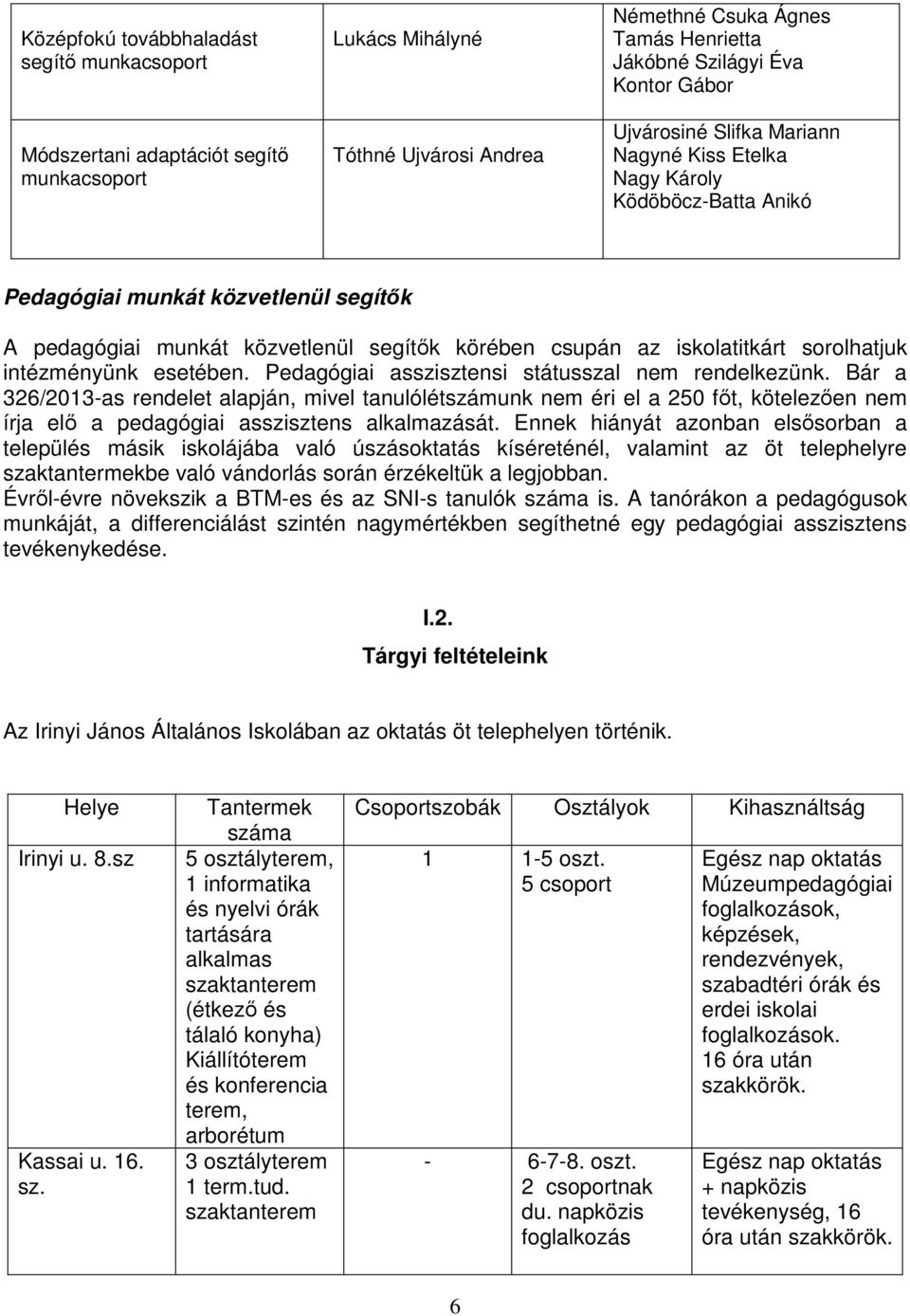 intézményünk esetében. Pedagógiai asszisztensi státusszal nem rendelkezünk.