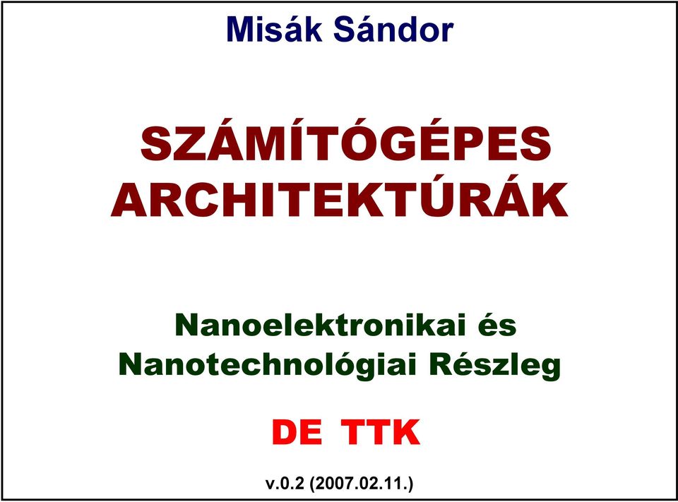 Nanoelektronikai és