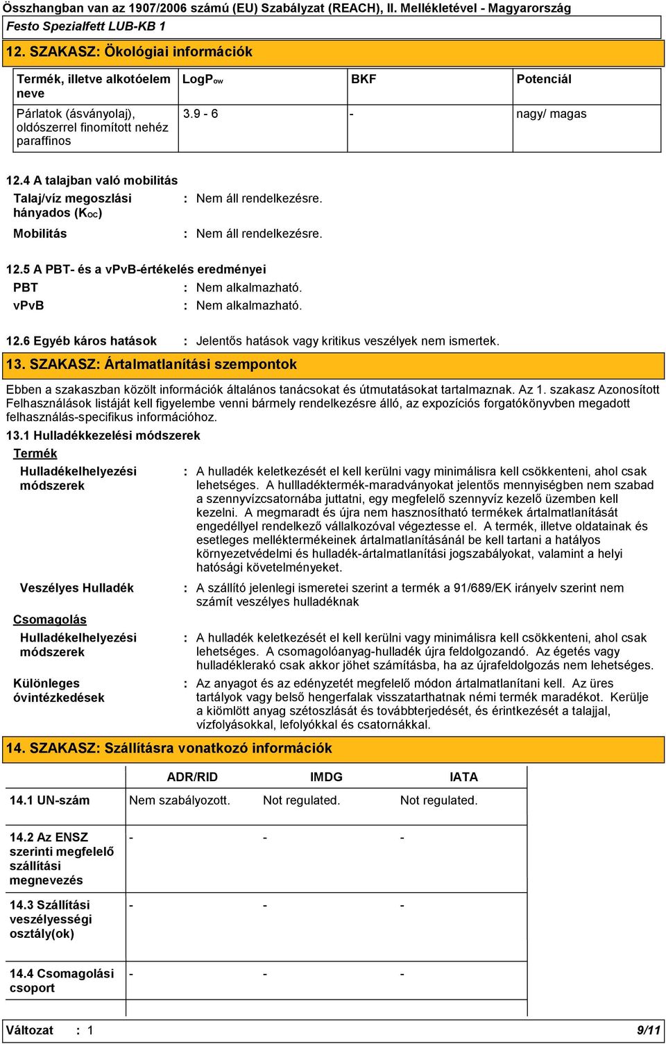 SZAKASZ Ártalmatlanítási szempontok Ebben a szakaszban közölt információk általános tanácsokat és útmutatásokat tartalmaznak. Az 1.