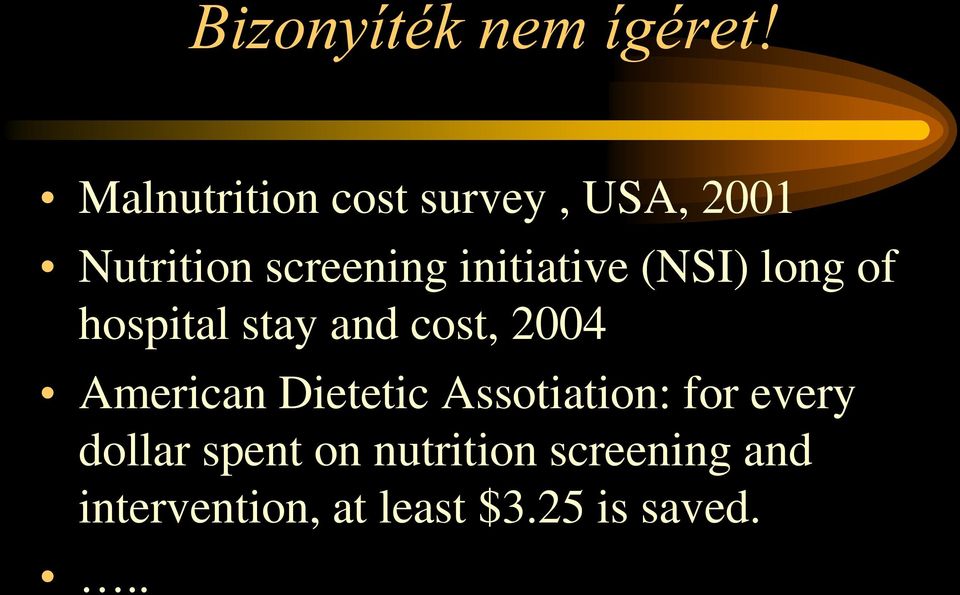 initiative (NSI) long of hospital stay and cost, 2004 American