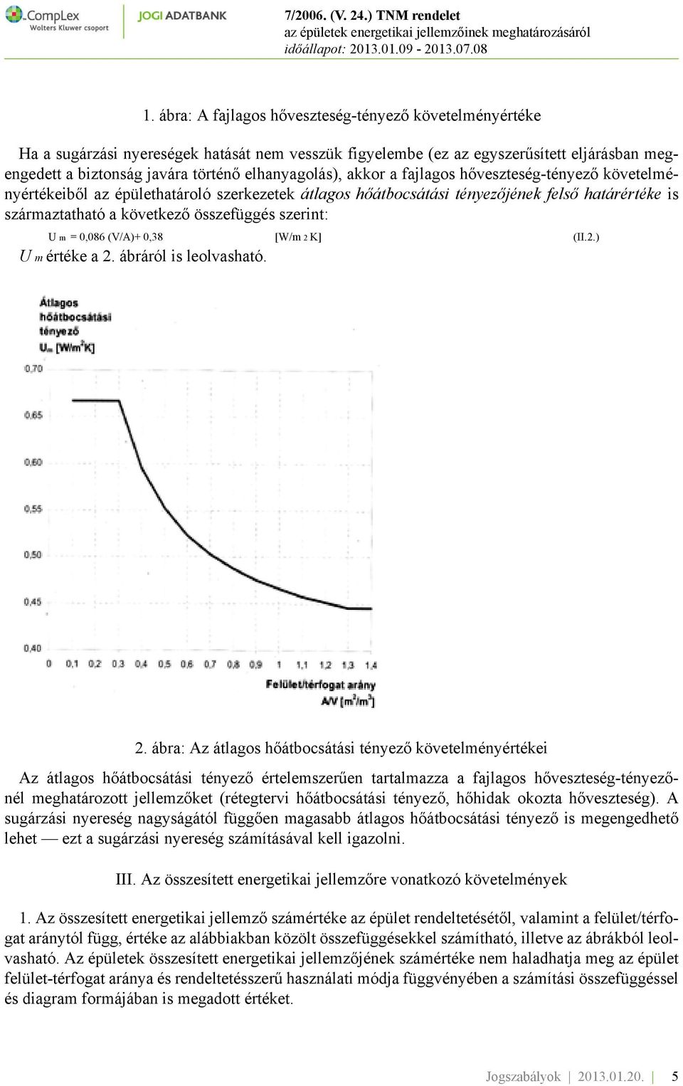 szerint: U m = 0,086 (V/A)+ 0,38 [W/m 2 