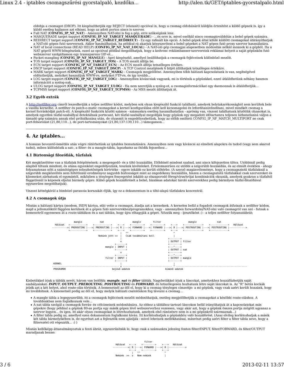 MASQUERADE target support (CONFIG_IP_NF_TARGET_MASQUERADE) -...és erre is, mivel enélkül nincs csomagtovábbítás a belső gépek számára.