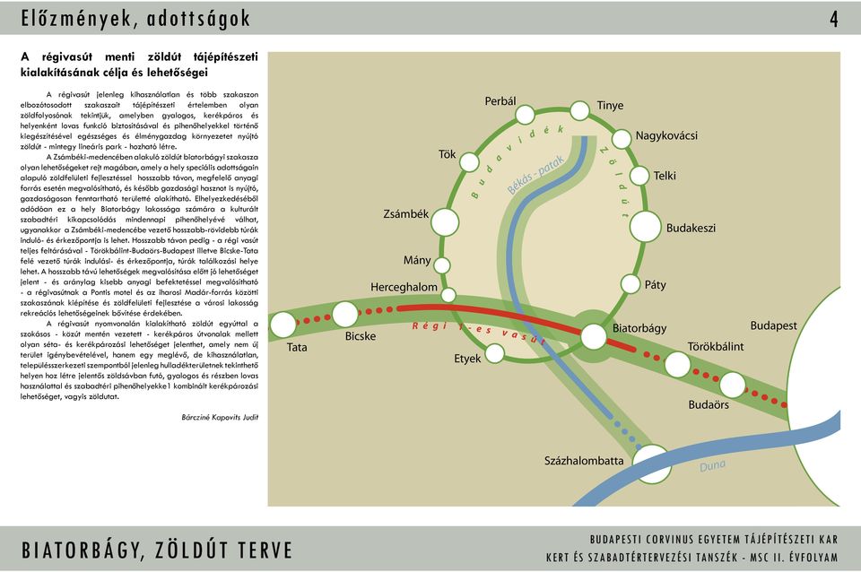 nyújtó zöldút - mintegy lineáris park - hozható létre.