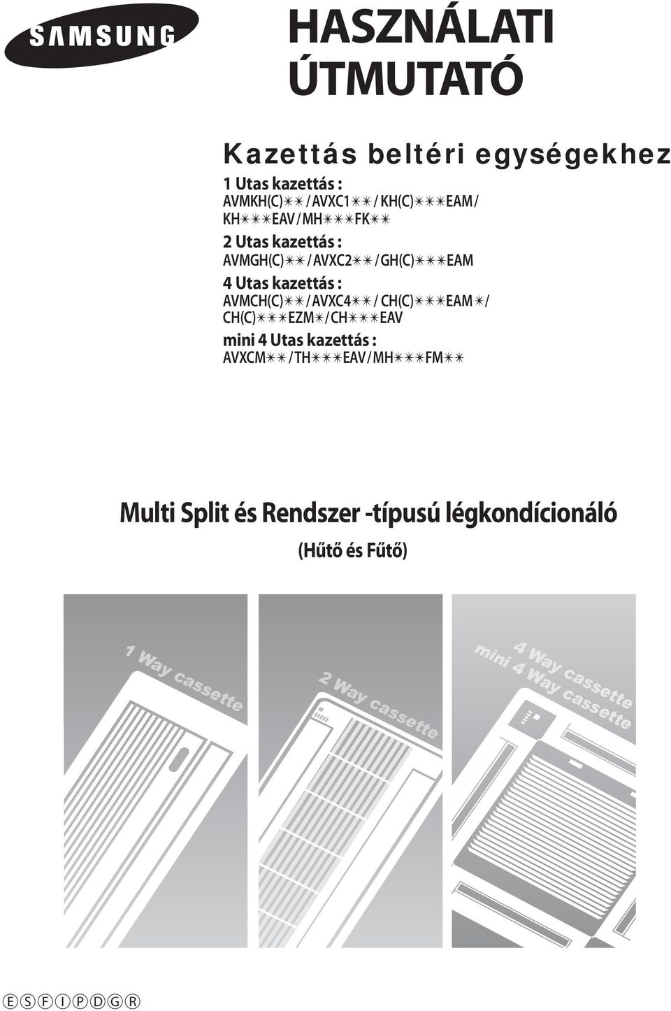 / CH(C) EZM /CH EAV mini 4 Utas kazettás : AVXCM /TH EAV/MH FM Multi Split és Rendszer -típusú