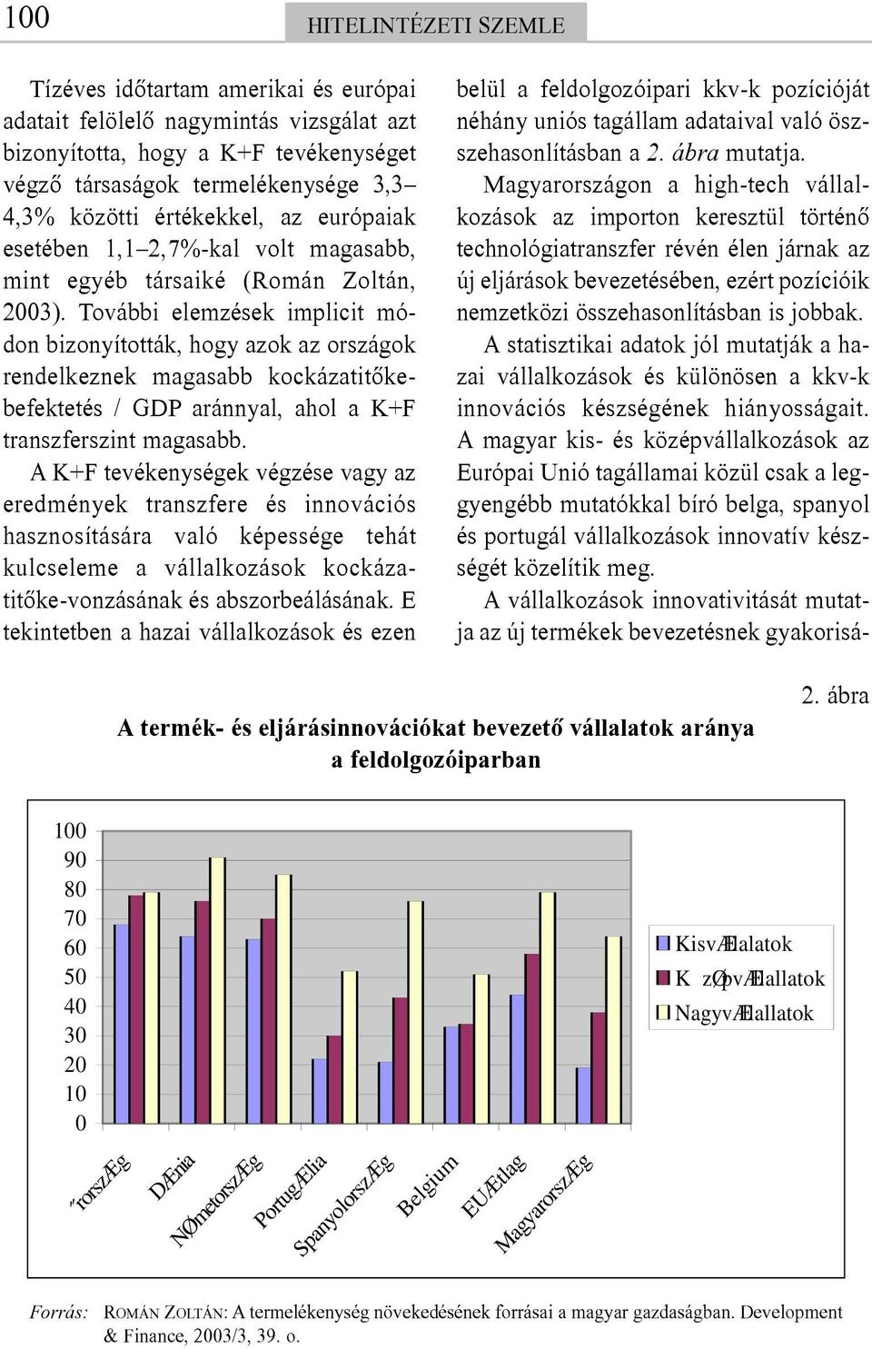 További elemzések implicit módon bizonyították, hogy azok az országok rendelkeznek magasabb kockázatitõkebefektetés / GDP aránnyal, ahol a K+F transzferszint magasabb.