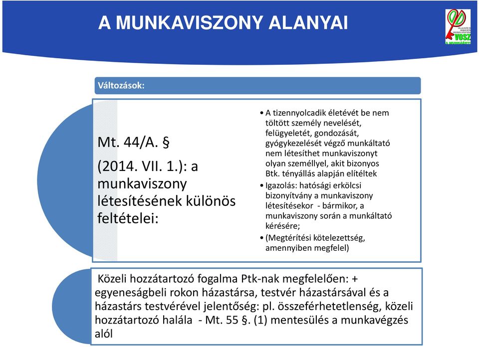 létesíthet munkaviszonyt olyan személlyel, akit bizonyos Btk.