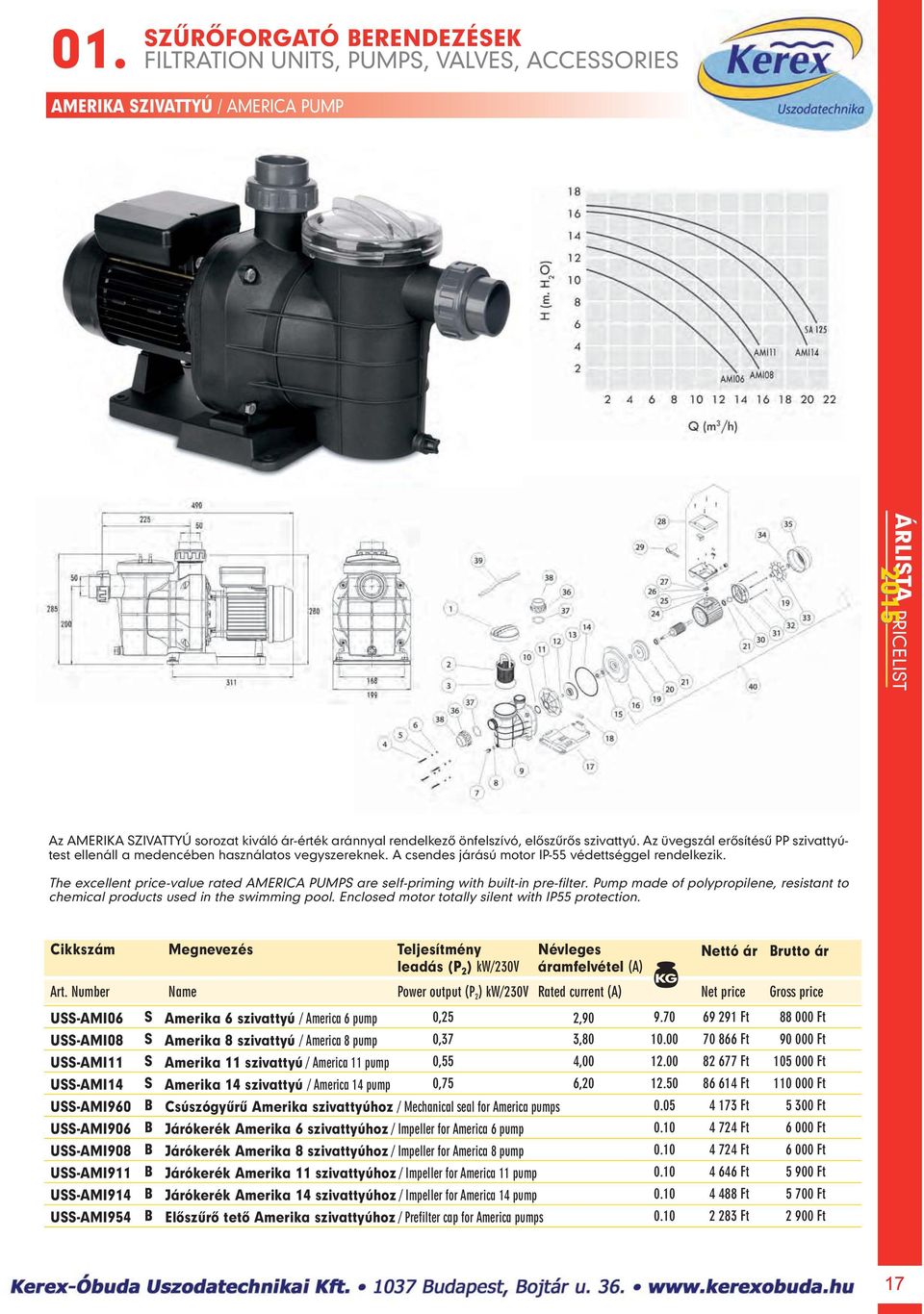 The excellent price-value rated AMERICA PUMPS are self-priming with built-in pre-filter. Pump made of polypropilene, resistant to chemical products used in the swimming pool.