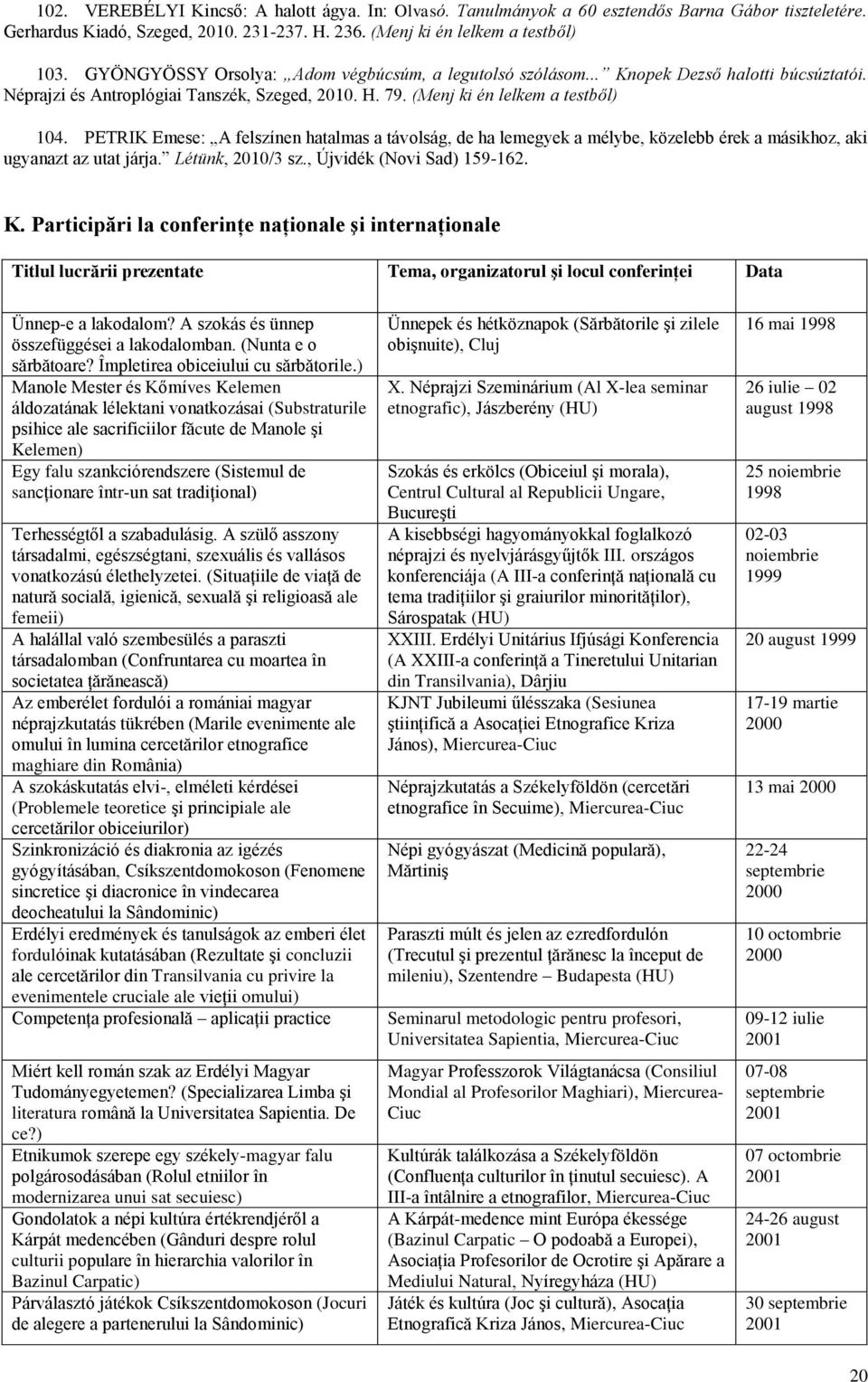 PETRIK Emese: A felszínen hatalmas a távolság, de ha lemegyek a mélybe, közelebb érek a másikhoz, aki ugyanazt az utat járja. Létünk, 2010/3 sz., Újvidék (Novi Sad) 159-162. K.