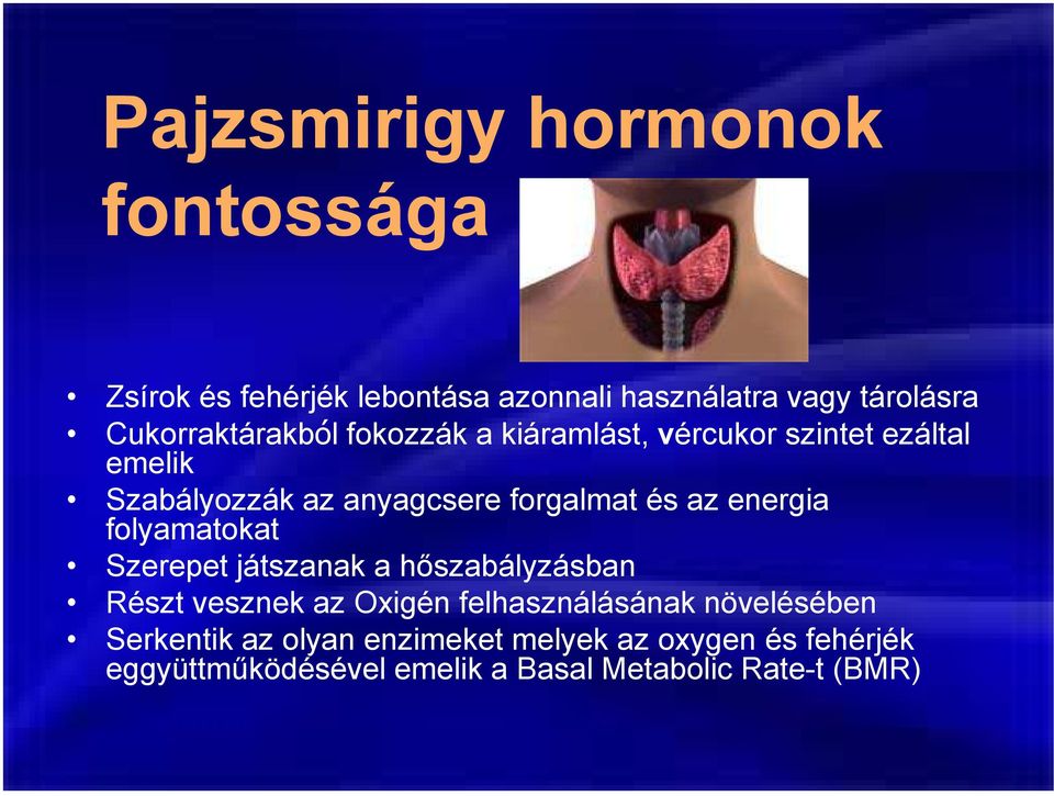 anyagcsere forgalmat és az energia folyamatokat Szerepet játszanak a hőszabályzásban Részt vesznek az Oxigén felhasználásának