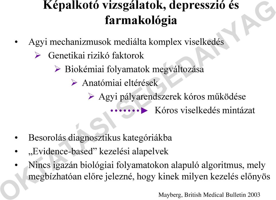 diagnosztikus kategóriákba Evidence-based kezelési alapelvek Kóros viselkedés mintázat Nincs igazán biológiai