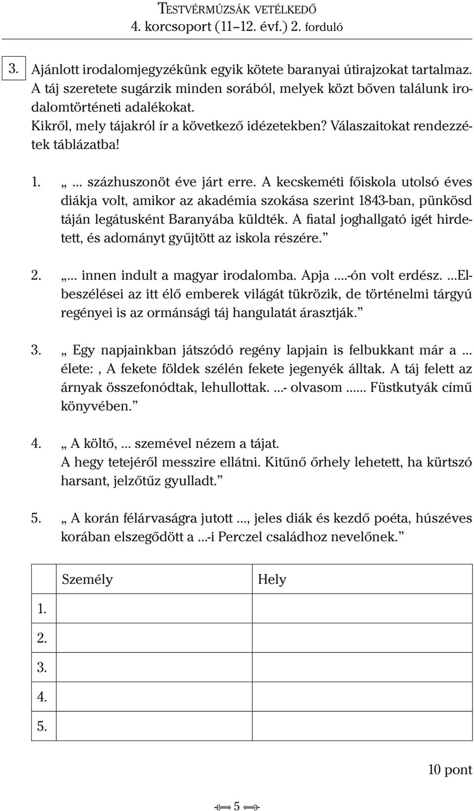 A kecskeméti főiskola utolsó éves diákja volt, amikor az akadémia szokása szerint 1843-ban, pünkösd táján legátusként Baranyába küldték.