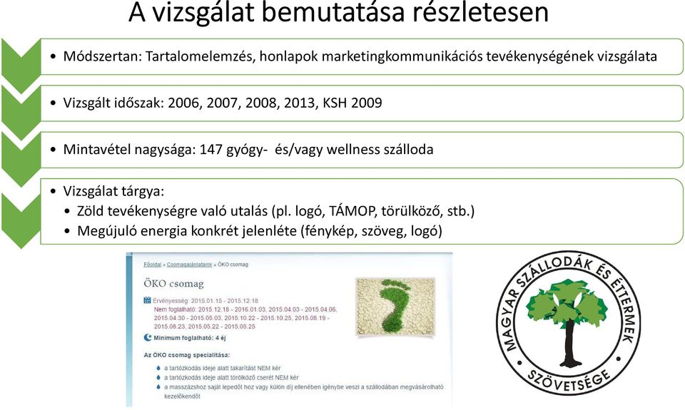 nagysága: 147 gyógy- és/vagy wellness szálloda Vizsgálat tárgya: Vizsgálat tárgya: Zöld