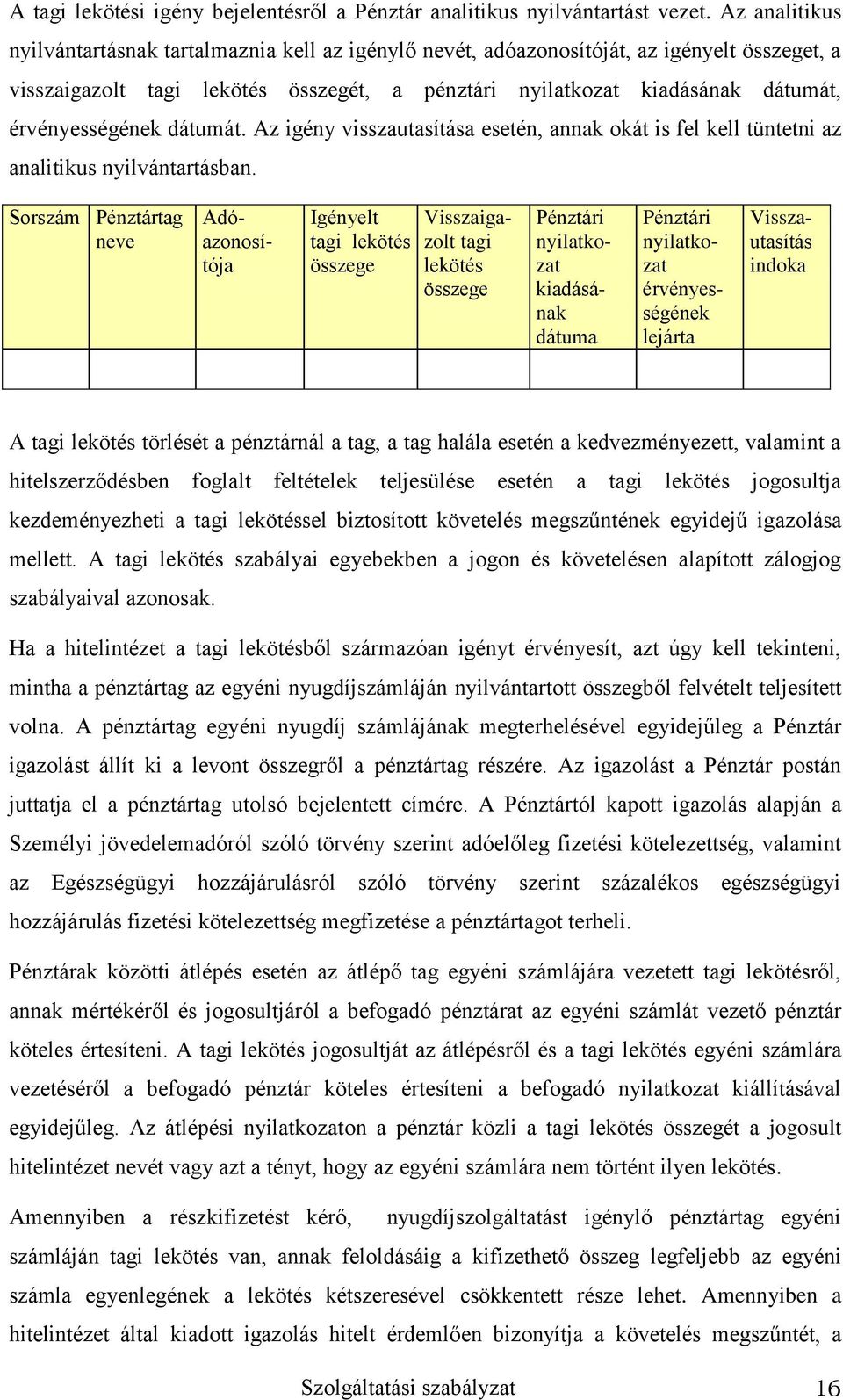 érvényességének dátumát. Az igény visszautasítása esetén, annak okát is fel kell tüntetni az analitikus nyilvántartásban.