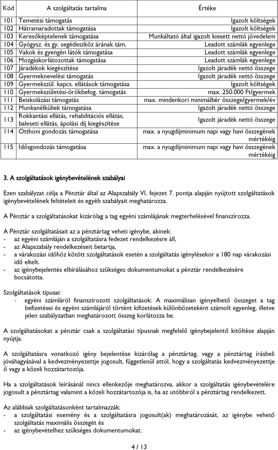 Leadott számlák egyenlege 105 Vakok és gyengén látók támogatása Leadott számlák egyenlege 106 Mozgáskorlátozottak támogatása Leadott számlák egyenlege 107 Járadékok kiegészítése Igazolt járadék nettó