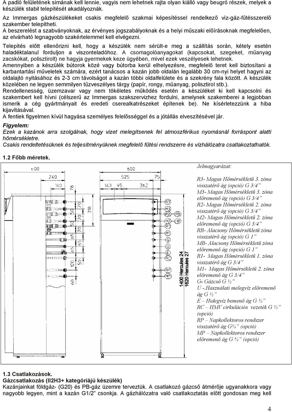 A beszerelést a szabványoknak, az érvényes jogszabályoknak és a helyi műszaki előírásoknak megfelelően, az elvárható legnagyobb szakértelemmel kell elvégezni.