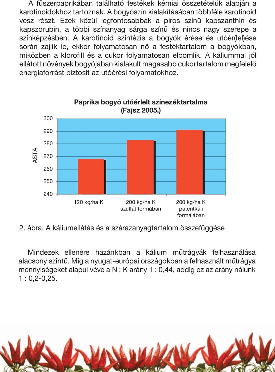 A karotinoid szintézis a bogyók érése és utóér(lel)ése során zajlik le, ekkor folyamatosan nő a festéktartalom a bogyókban, miközben a klorofill és a cukor folyamatosan elbomlik.