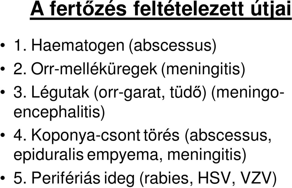 Légutak (orr-garat, tüdő) (meningoencephalitis) 4.