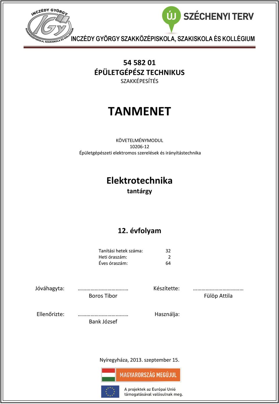 Elektrotechnika tantárgy 12.