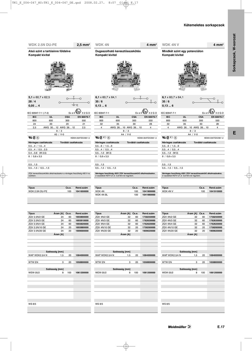 x 60,7 x 64,1 6,1 x 60,7 x 64,1 28 / 4 0,05... 4 P 35 / 6 0,13... 6 35 / 6 0,13.