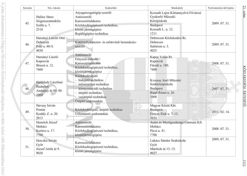 7700 Herczku István Gyõr József Attila út 9.