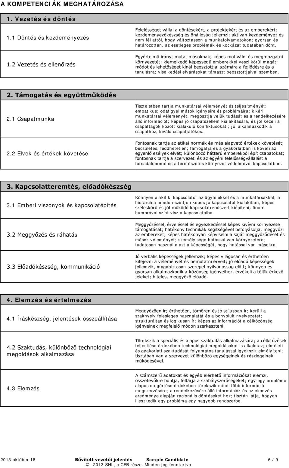 munkafolyamatokon; gyorsan és határozottan, az esetleges problémák és kockázat tudatában dönt.