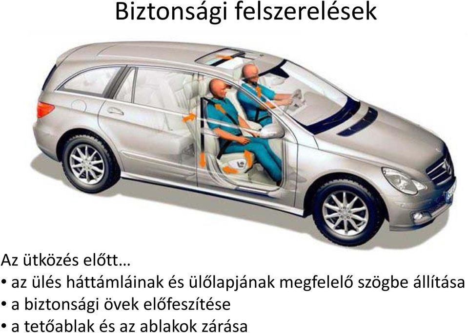 megfelelő szögbe állítása a biztonsági