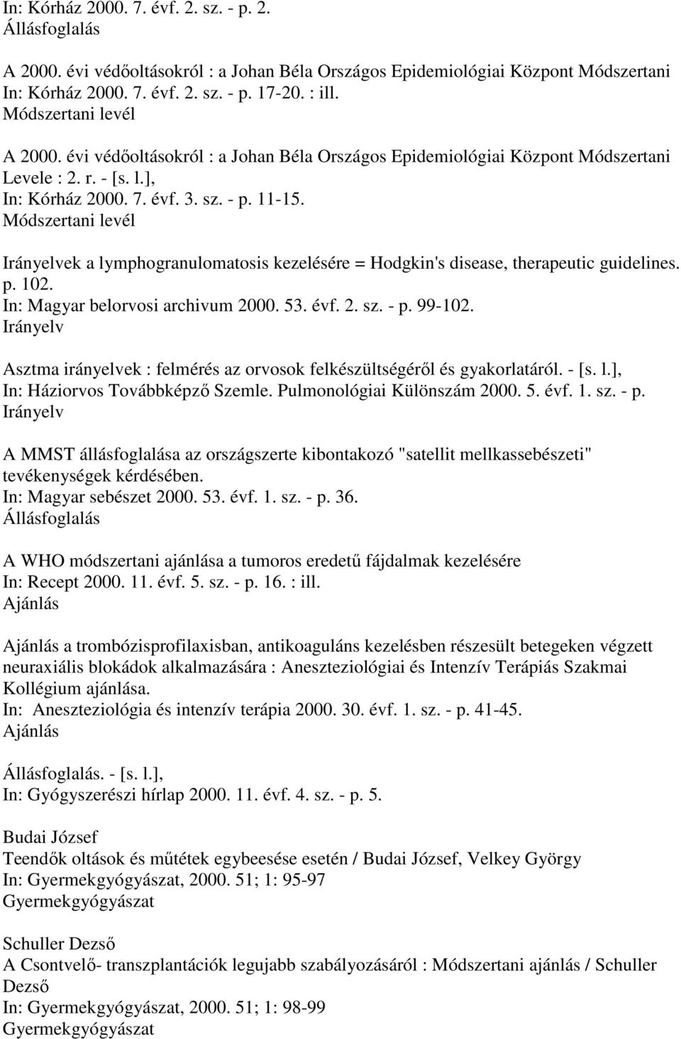 Asztma irányelvek : felmérés az orvosok felkészültségérıl és gyakorlatáról. - [s. l.], In: Háziorvos Továbbképzı Szemle. Pulmonológiai Különszám 2000. 5. évf. 1. sz. - p.