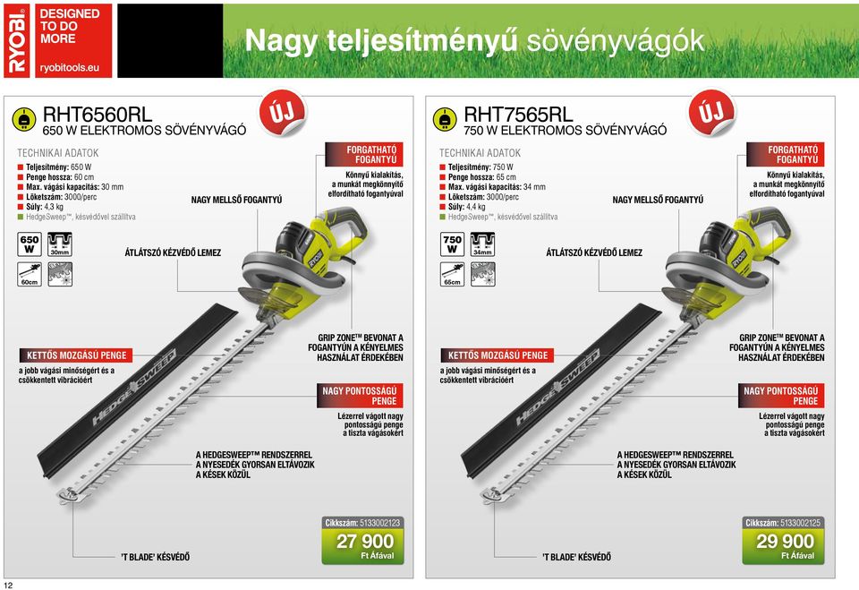 fogantyúval nnteljesítmény: 750 W nnpenge hossza: 65 cm nnmax.