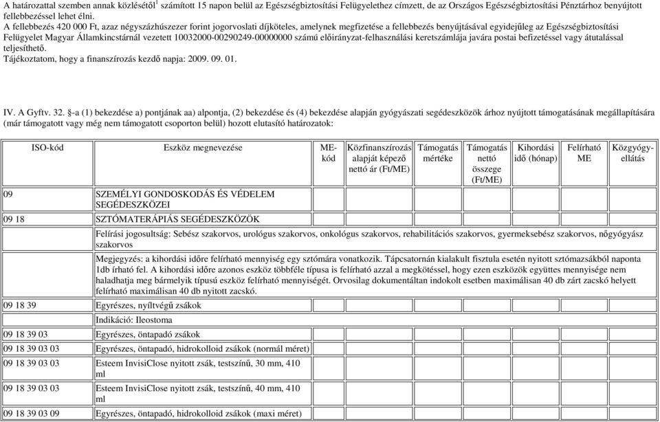 vezetett 10032000-00290249-00000000 számú elıirányzat-felhasználási keretszámlája javára postai befizetéssel vagy átutalással teljesíthetı. Tájékoztatom, hogy a finanszírozás kezdı napja: 2009. 09.