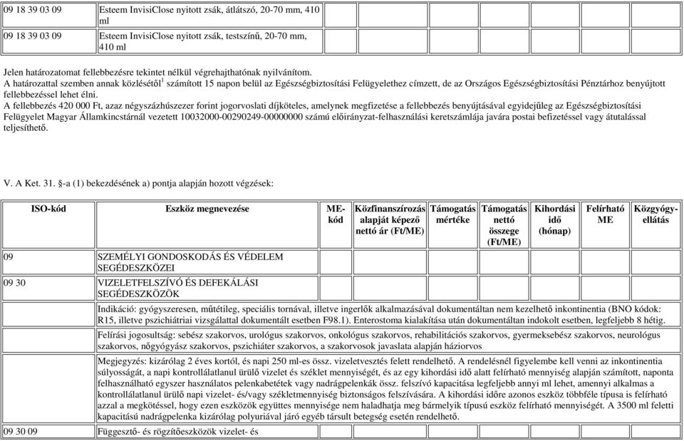 A határozattal szemben annak közlésétıl 1 számított 15 napon belül az Egészségbiztosítási Felügyelethez címzett, de az Országos Egészségbiztosítási Pénztárhoz benyújtott fellebbezéssel lehet élni.