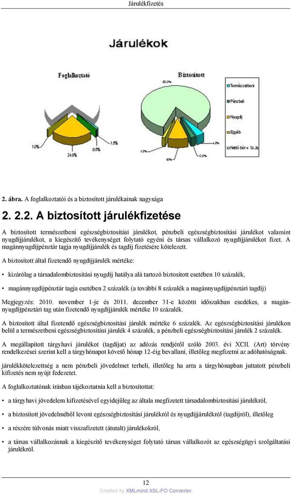 2.2. A biztosított járulékfizetése A biztosított természetbeni egészségbiztosítási járulékot, pénzbeli egészségbiztosítási járulékot valamint nyugdíjjárulékot, a kiegészítő tevékenységet folytató