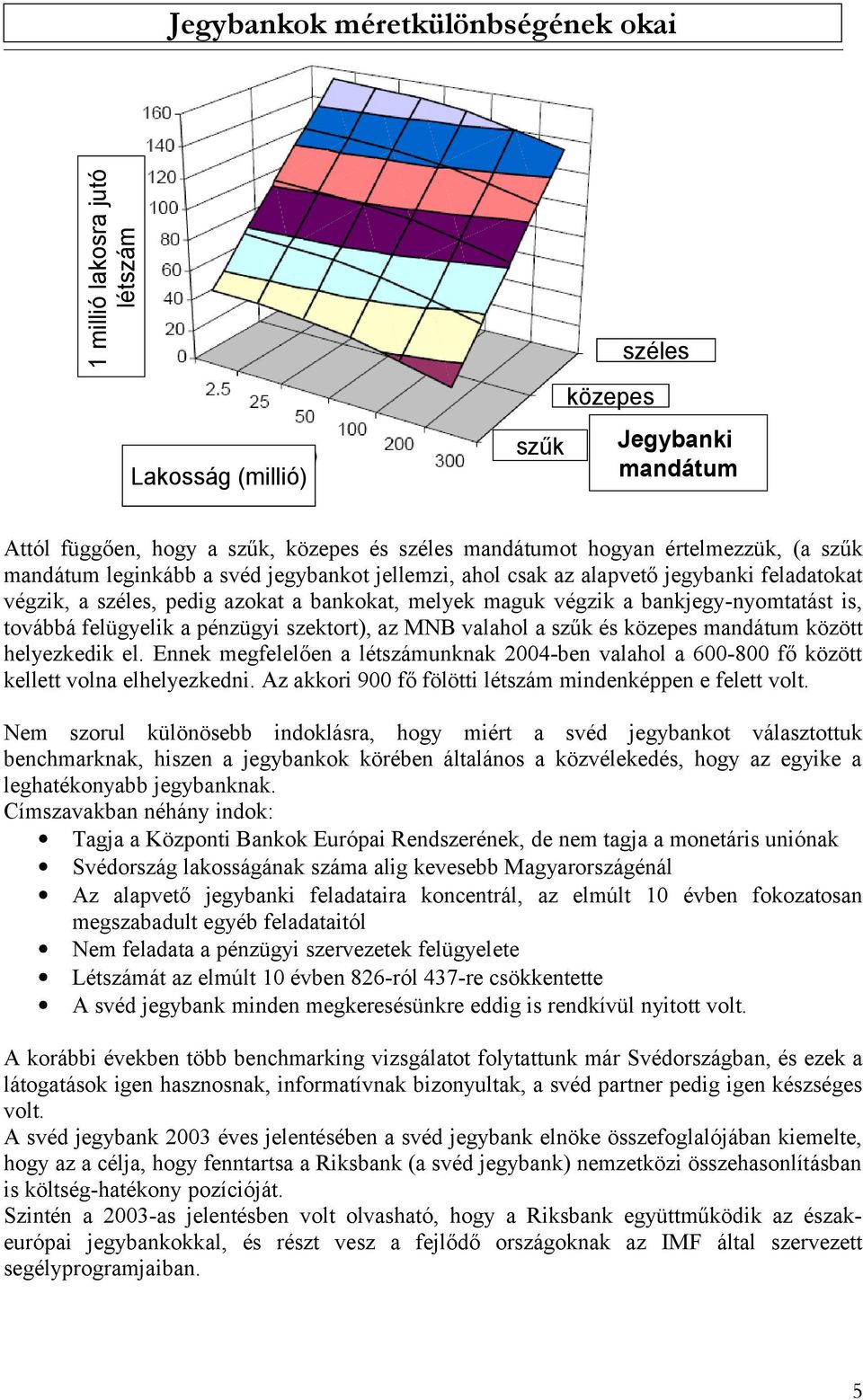 felügyelik a pénzügyi szektort), az MNB valahol a szűk és közepes mandátum között helyezkedik el. Ennek megfelelően a létszámunknak 2004-ben valahol a 600-800 fő között kellett volna elhelyezkedni.