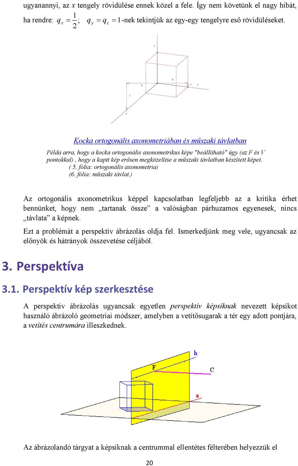 műszaki ávlaban készíe képe. ( 5. fólia: orogonális axonomeria) (6. fólia: műszaki ávla.