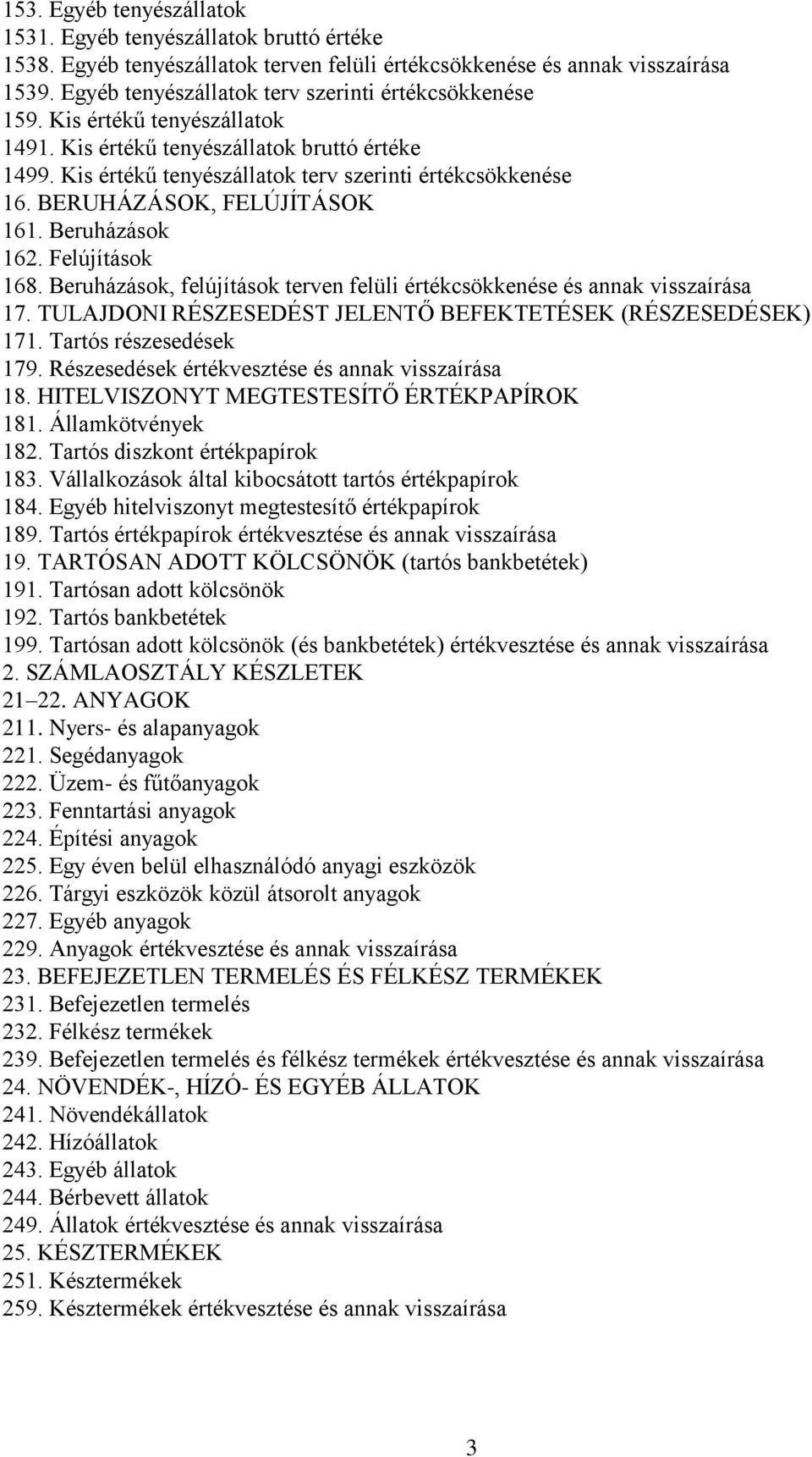 Felújítások 168. Beruházások, felújítások terven felüli értékcsökkenése és annak 17. TULAJDONI RÉSZESEDÉST JELENTŐ BEFEKTETÉSEK (RÉSZESEDÉSEK) 171. Tartós részesedések 179.