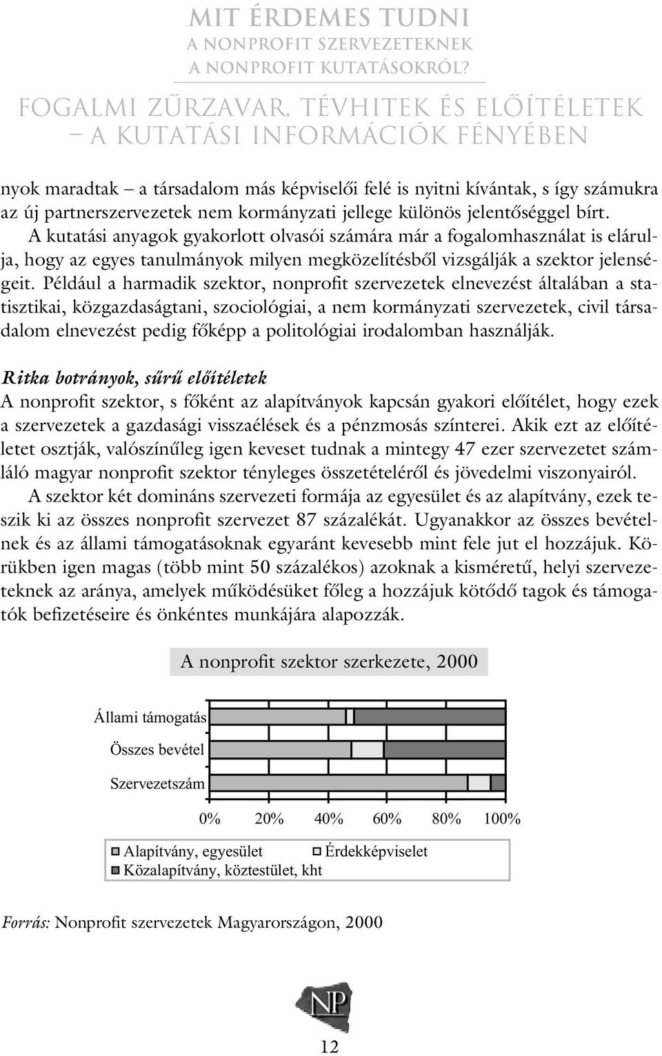 Például a harmadik szektor, nonprofit szervezetek elnevezést általában a statisztikai, közgazdaságtani, szociológiai, a nem kormányzati szervezetek, civil társadalom elnevezést pedig fôképp a
