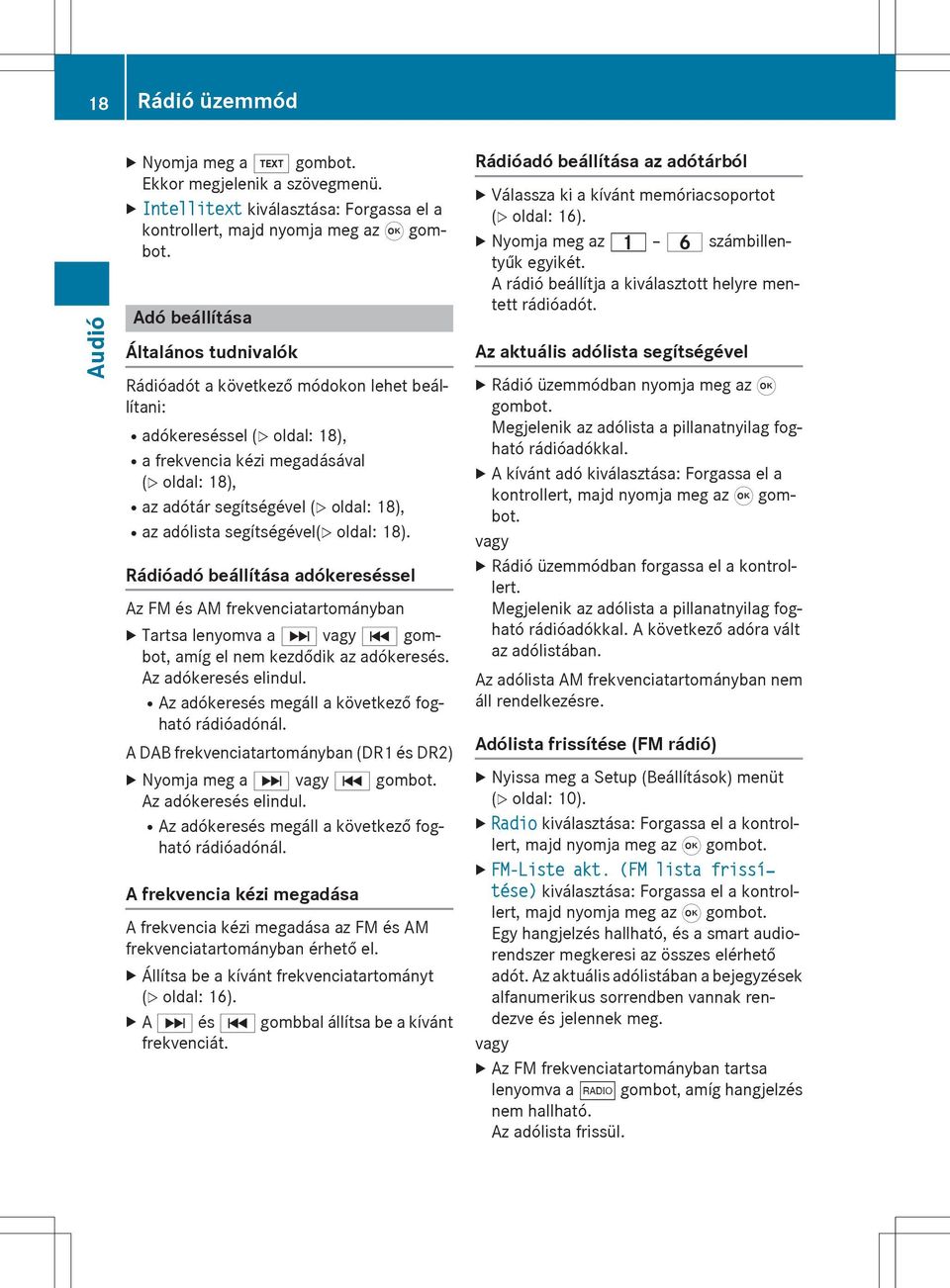 (Y oldal: 18), Raz adótár segítségével (Y oldal: 18), Raz adólista segítségével(y oldal: 18).