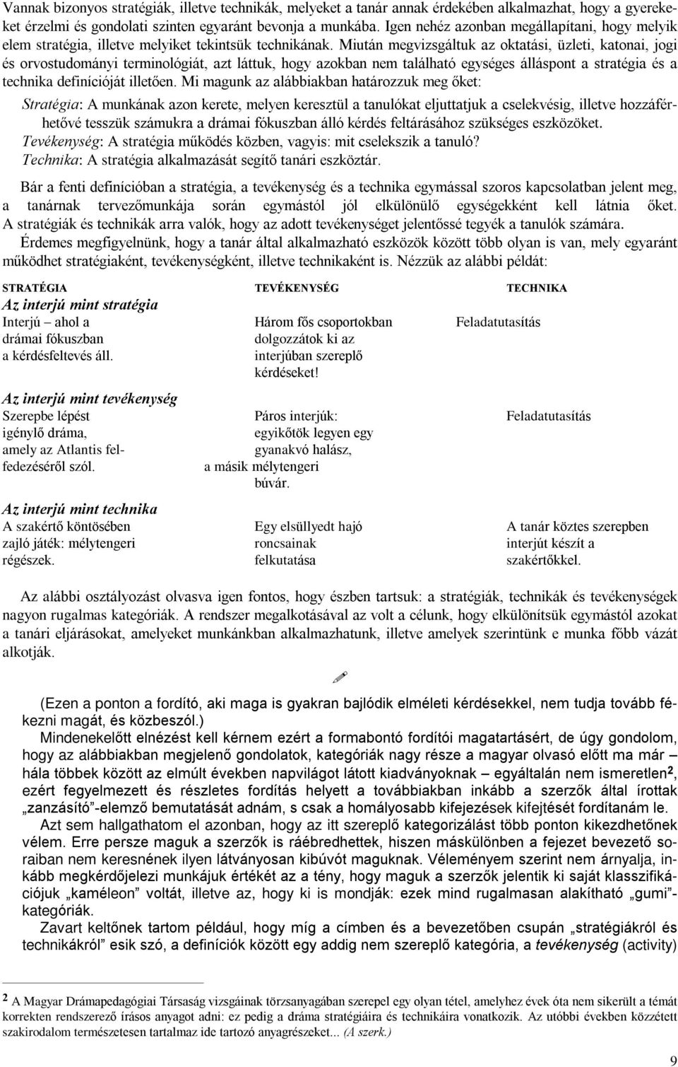 Miután megvizsgáltuk az oktatási, üzleti, katonai, jogi és orvostudományi terminológiát, azt láttuk, hogy azokban nem található egységes álláspont a stratégia és a technika definícióját illetõen.