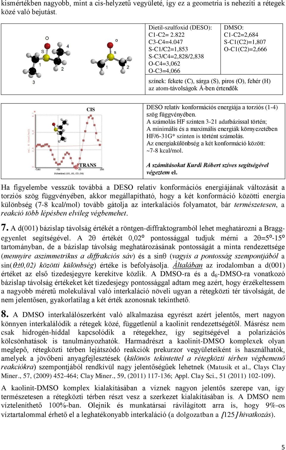 TRANS DESO relatív konformációs energiája a torziós (1-4) szög függvényében.