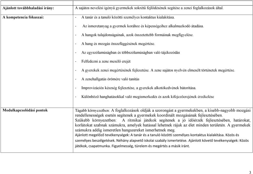 - A hangok tulajdonságainak, azok összetettebb formáinak megfigyelése. - A hang és mozgás összefüggésének megértése.