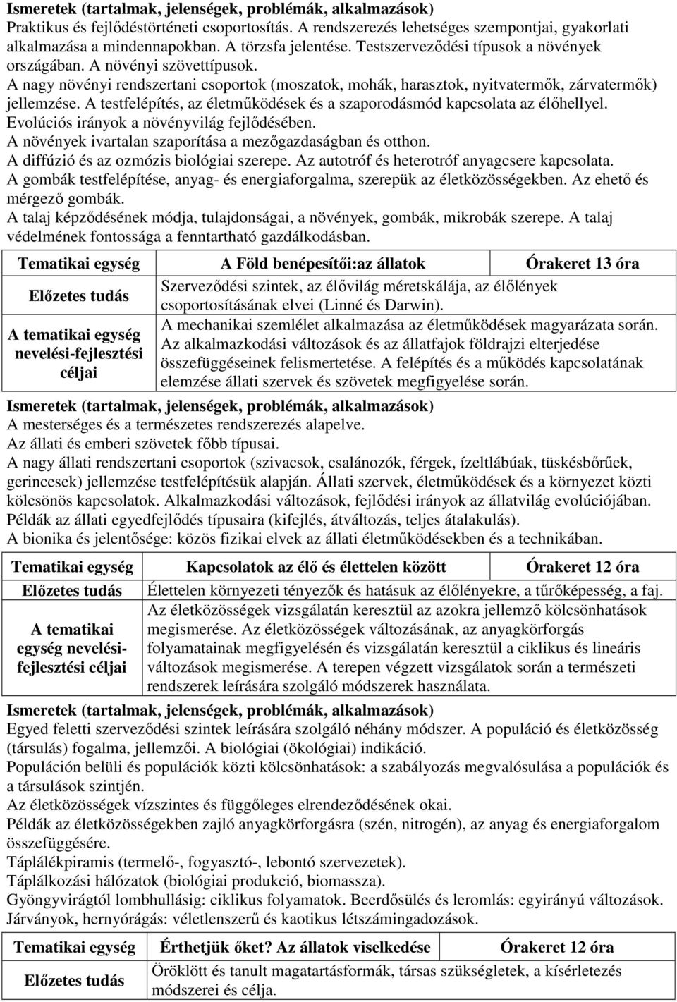 A testfelépítés, az életműködések és a szaporodásmód kapcsolata az élőhellyel. Evolúciós irányok a növényvilág fejlődésében. A növények ivartalan szaporítása a mezőgazdaságban és otthon.