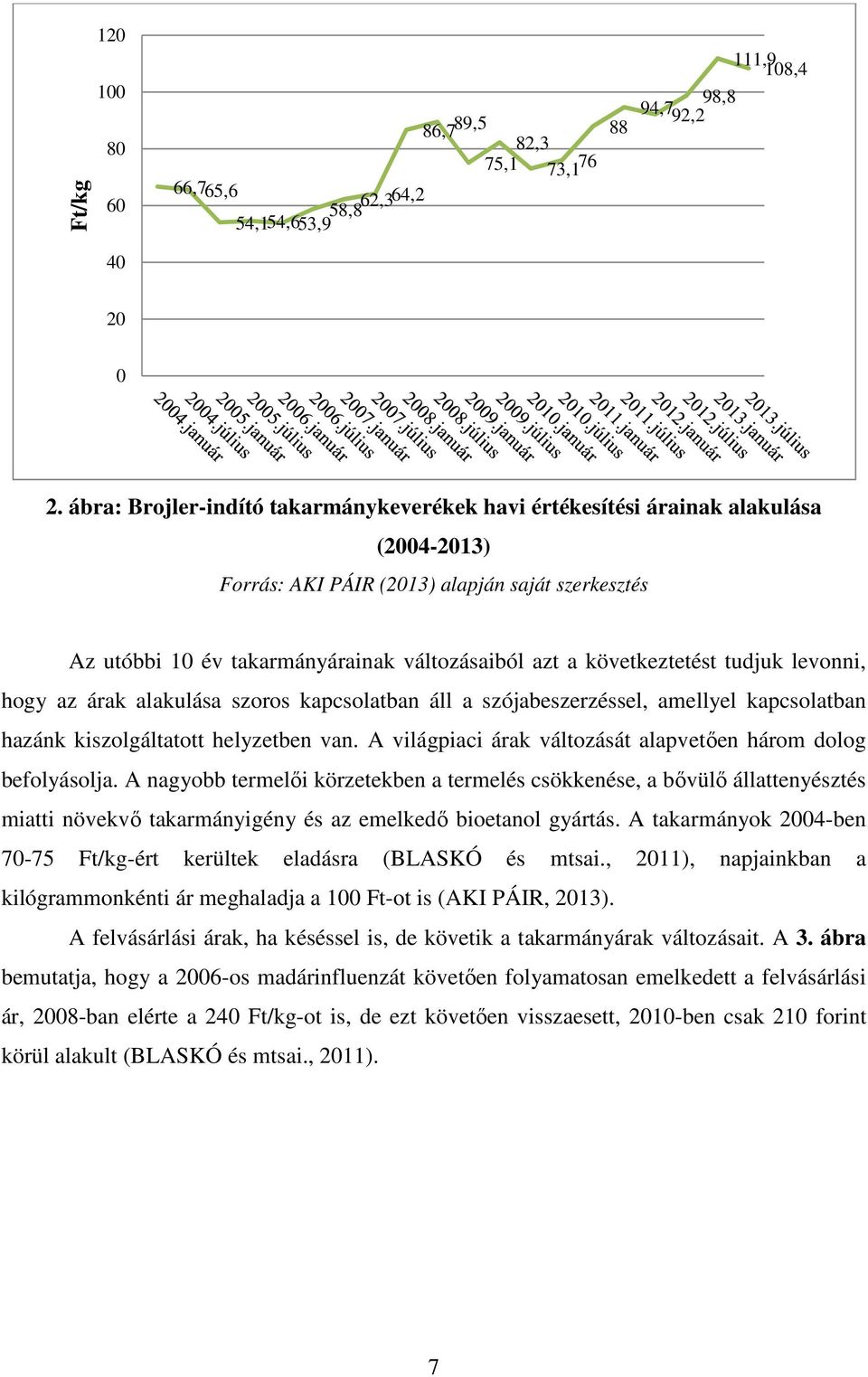 következtetést tudjuk levonni, hogy az árak alakulása szoros kapcsolatban áll a szójabeszerzéssel, amellyel kapcsolatban hazánk kiszolgáltatott helyzetben van.