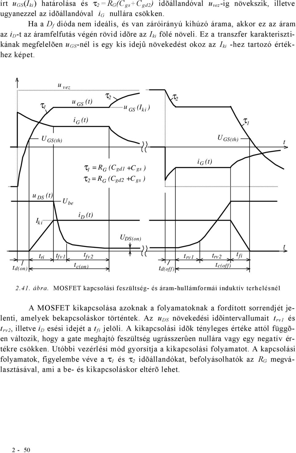 Ez a transzfer karakterisztikának megfelelõen u GS -nél is egy kis idejû növekedést okoz az I ki -hez tartozó értékhez képet.