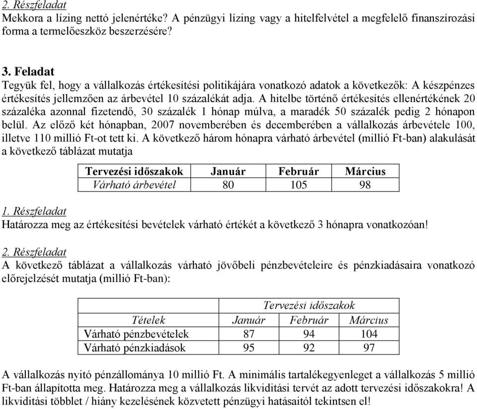 A hitelbe történő értékesítés ellenértékének 20 százaléka azonnal fizetendő, 30 százalék 1 hónap múlva, a maradék 50 százalék pedig 2 hónapon belül.