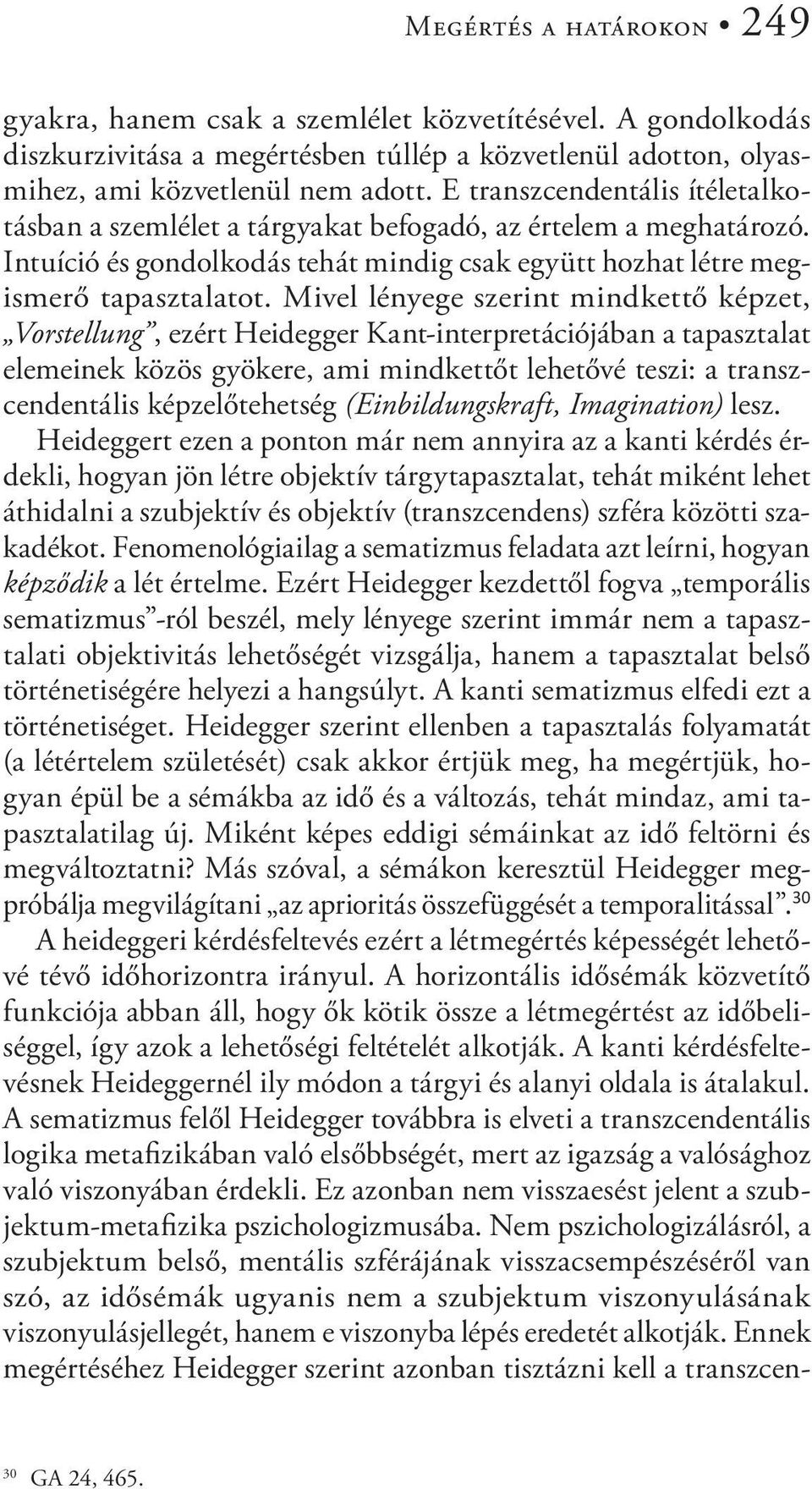 Mivel lényege szerint mindkettő képzet, Vorstellung, ezért Heidegger Kant-interpretációjában a tapasztalat elemeinek közös gyökere, ami mindkettőt lehetővé teszi: a transzcendentális képzelőtehetség