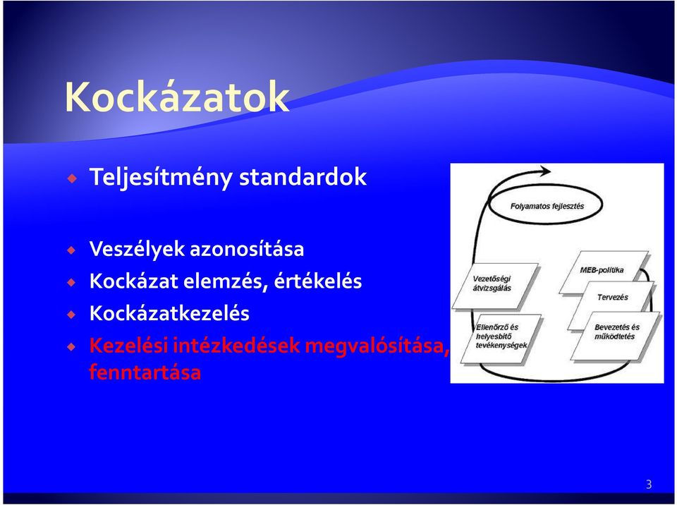 értékelés Kockázatkezelés Kezelési