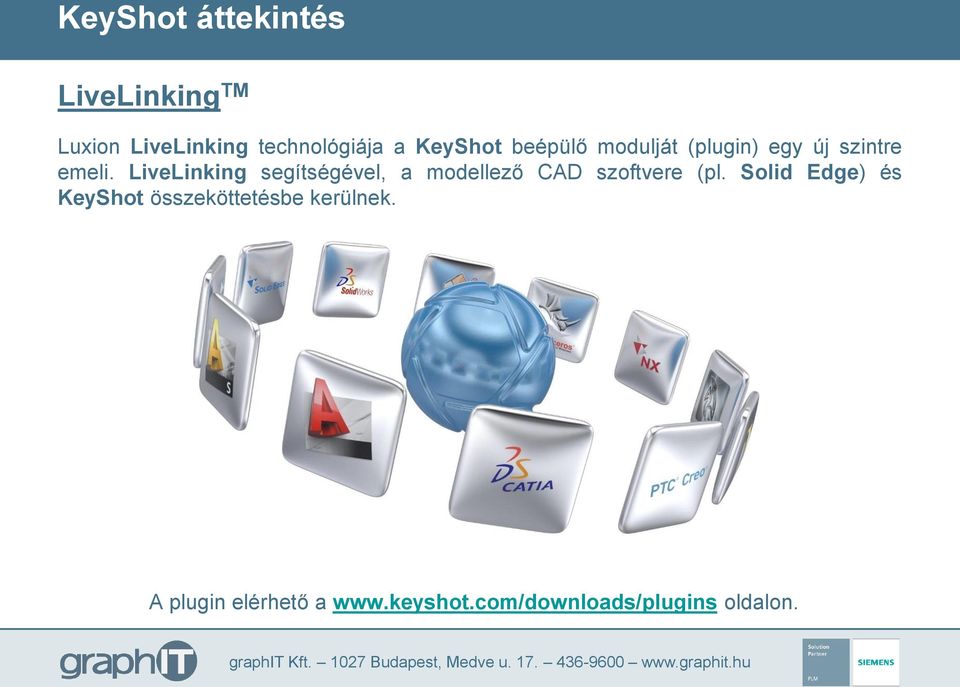 LiveLinking segítségével, a modellező CAD szoftvere (pl.