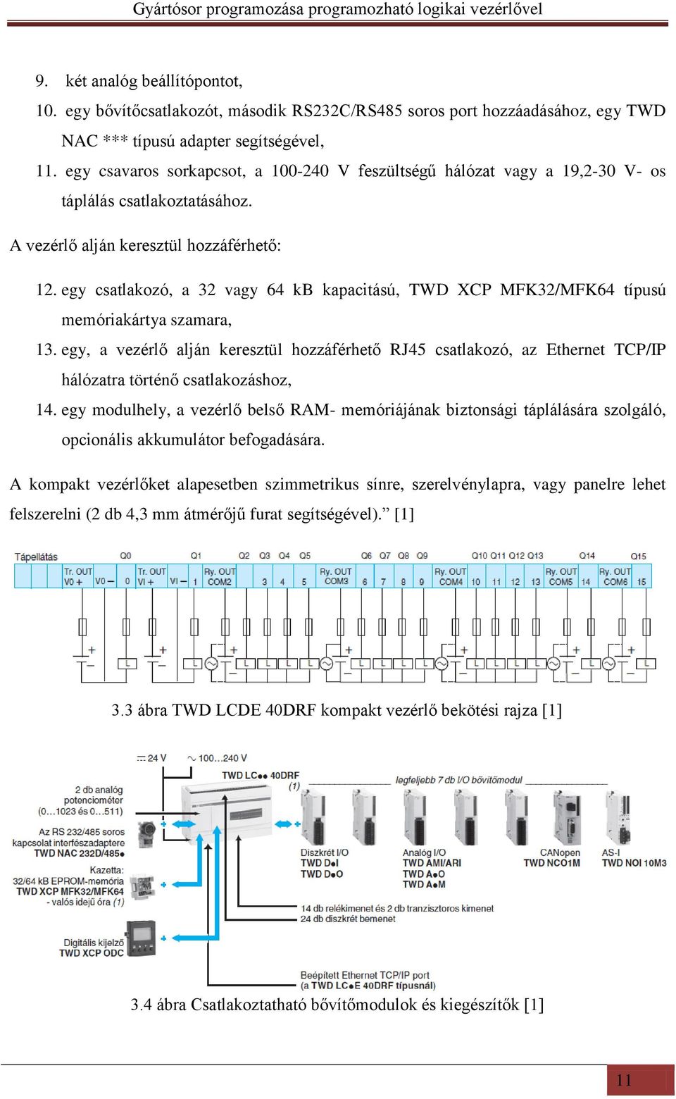 egy csatlakozó, a 32 vagy 64 kb kapacitású, TWD XCP MFK32/MFK64 típusú memóriakártya szamara, 13.