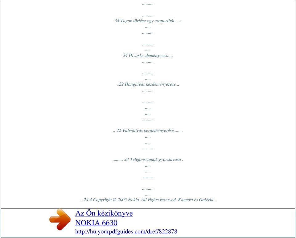 ..... 23 Telefonszámok gyorshívása... 24 4 Copyright 2005 Nokia.