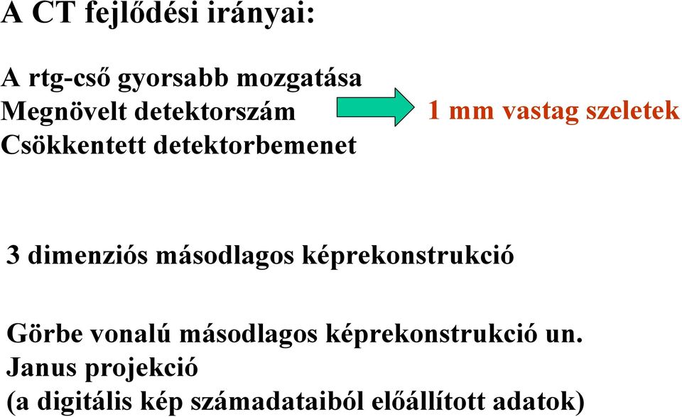 dimenziós másodlagos képrekonstrukció Görbe vonalú másodlagos