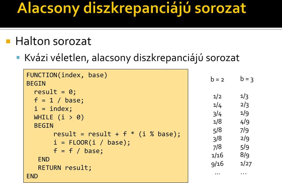 result + f * (i % base); i = FLOOR(i / base); f = f / base; END RETURN result;